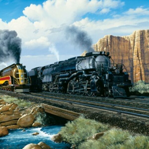 Jigsaw puzzle Train Holdup of the Old #9 1000 piece NEW 