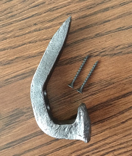 Hand Forged Salvaged Railroad Spike Wall Hook Hat Hook Coat 