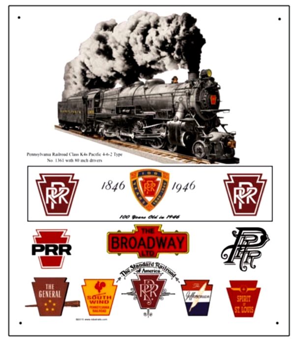Pennsylvania Railroad K4 Sign Engine # 1361. MrTrain.com .