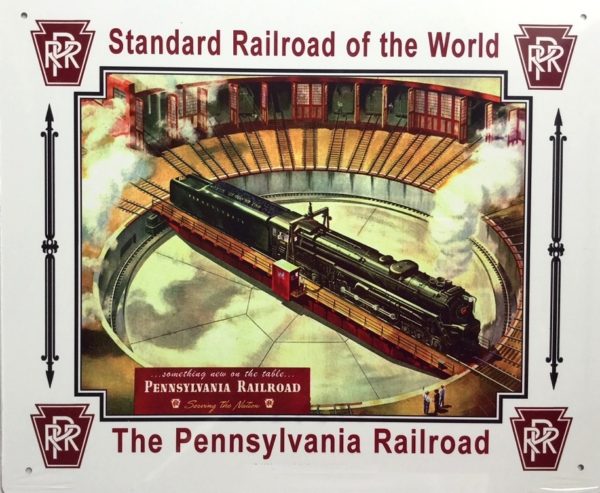 Pennsylvania Railroad Turntable Tin Sign