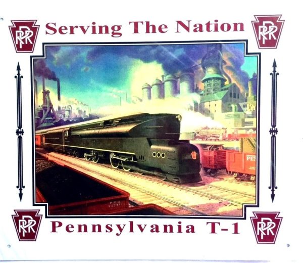 Pennsylvania Railroad T1 Tin Sign