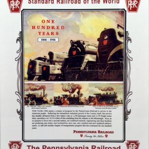 Pennsylvania Railroad 100th Anniversary 1846-1946 sign. MrTrain.com