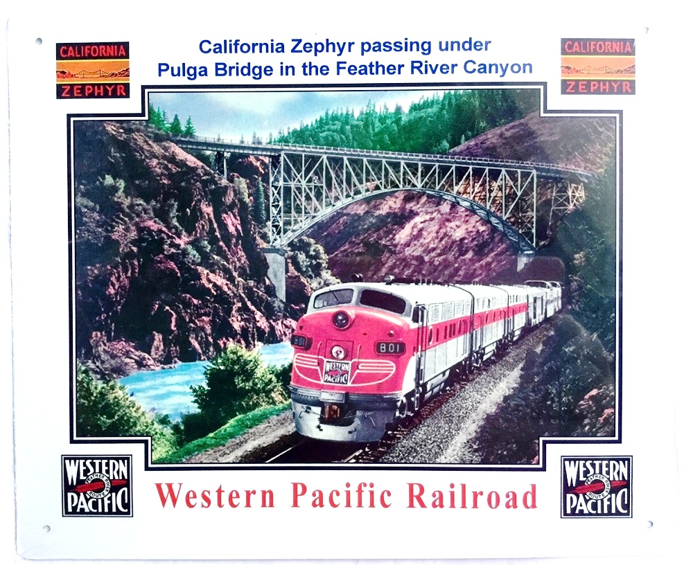 TIN SIGN B211 Western Pacific Tin Metal Sign Railroad Train Railroad Decor