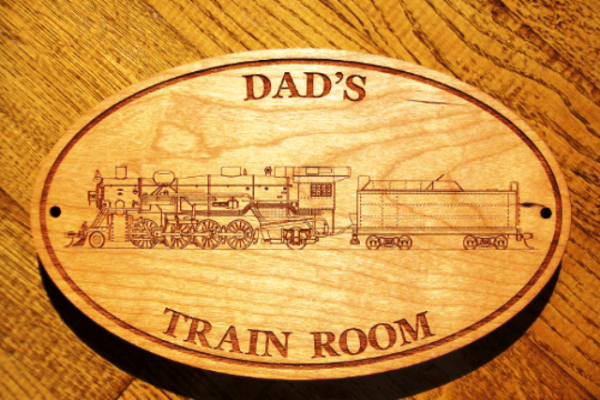 Dad's Train Room Personalized Sign