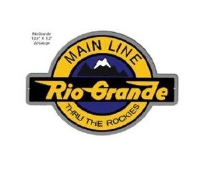 Denver Rio Grande Railroad Shaped Metal Sign from MrTrain.com .
