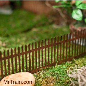 Miniature Rustic Metal Fence for Model Railroad Scenery