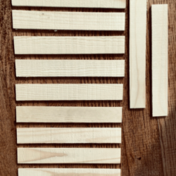 Miniature craft wood strips and sticks