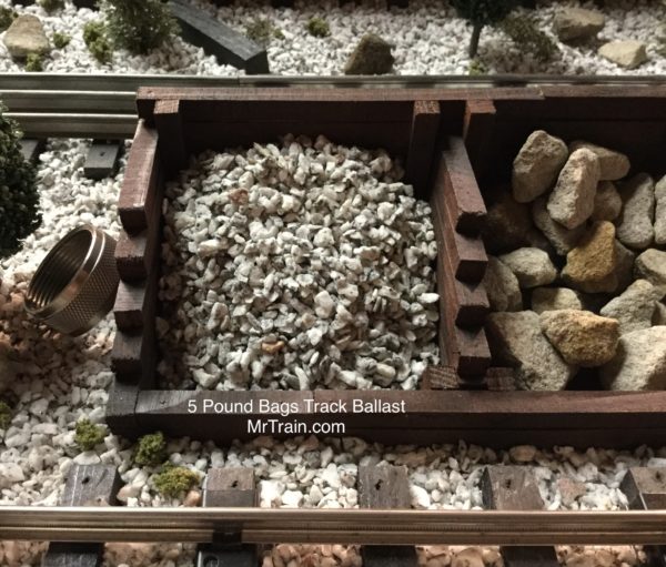 Model Railroad O Scale Track Ballast. 1:48 Scale Scenery from MrTrain.com.