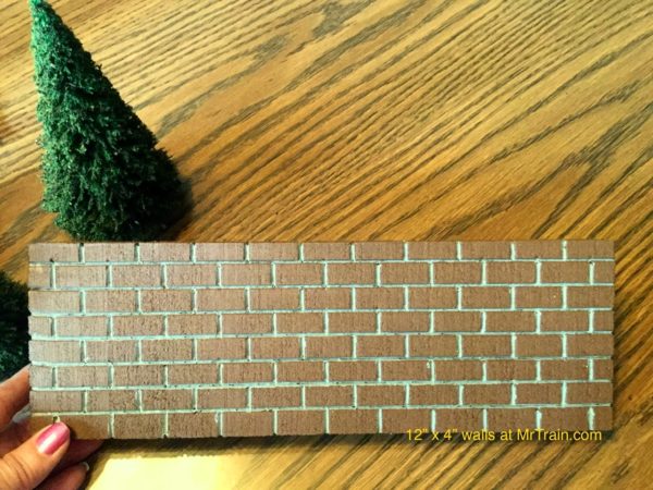 12 Inch Miniature Brown Brick Wall
