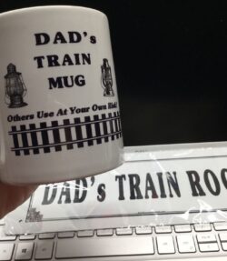 Dad's Train Room Sign and Matching Mug.