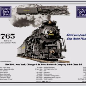 Nickel Plate Railroad sign with Specs. MrTrain.com