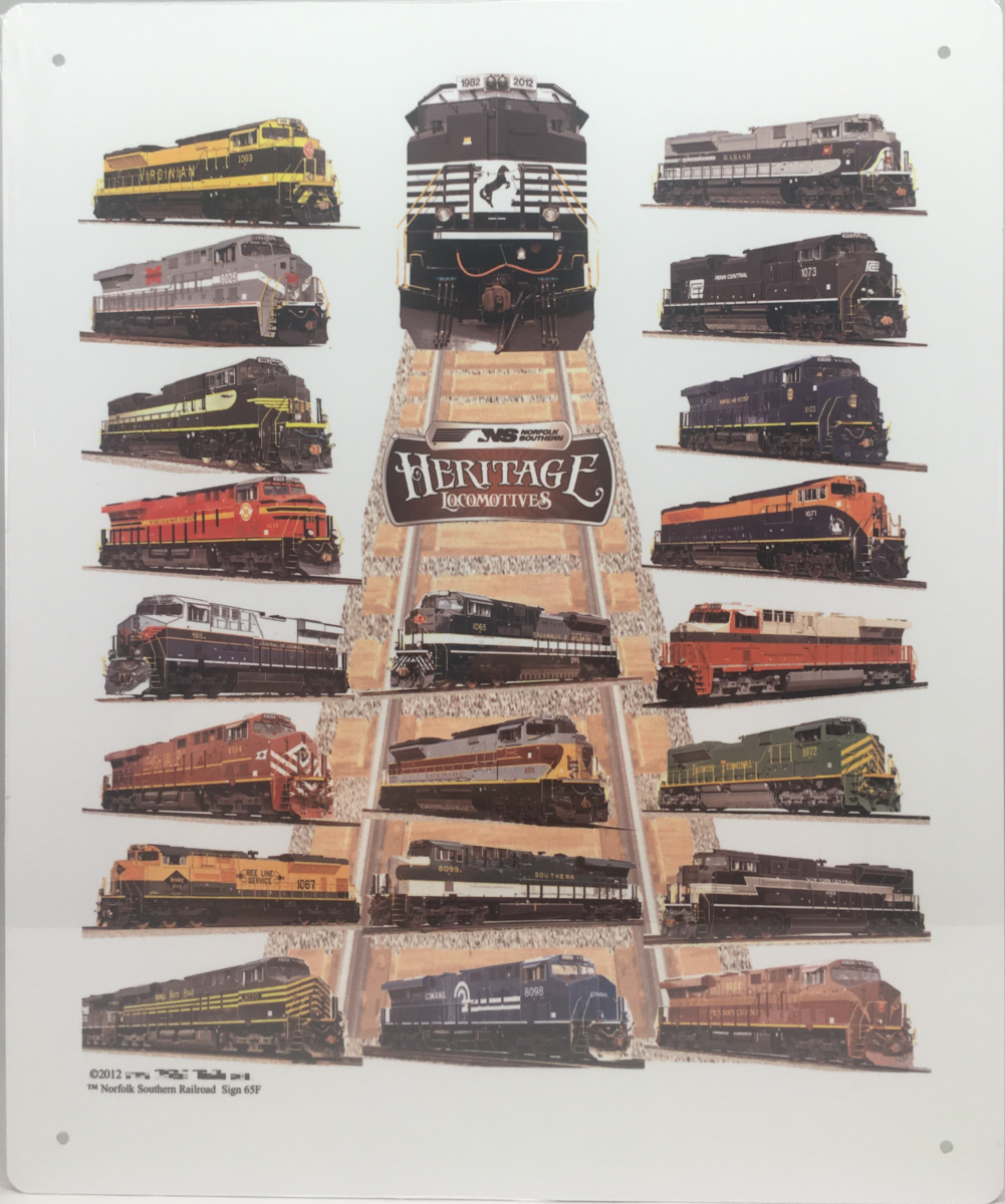 Norfolk Southern Railroad Sign Heritage Diesel Trains MrTrain   NS 21 Diesels Sign Resize 