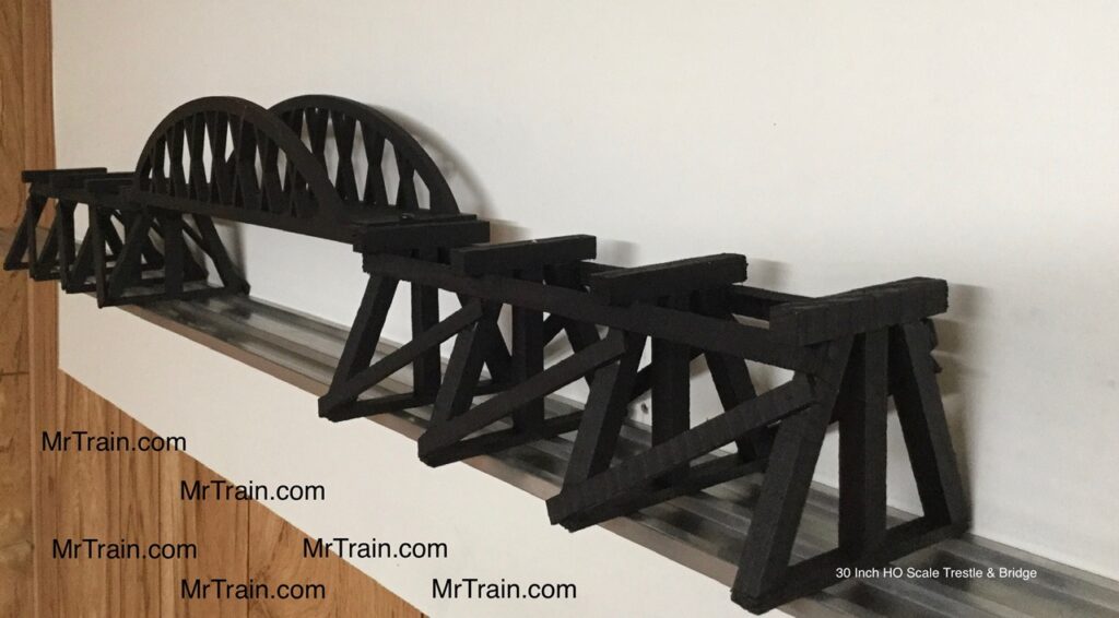 HO Scale Laser Cut Trestle Bridge Kit - Wood Model Railroad Bridge By Train Time Laser