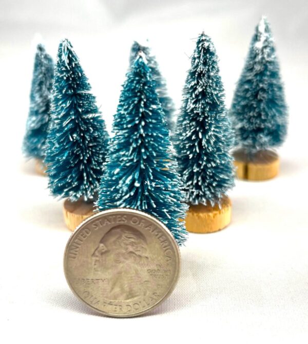 Miniature trees with snow | 1.75" inch | Set of 6. MrTrain.com