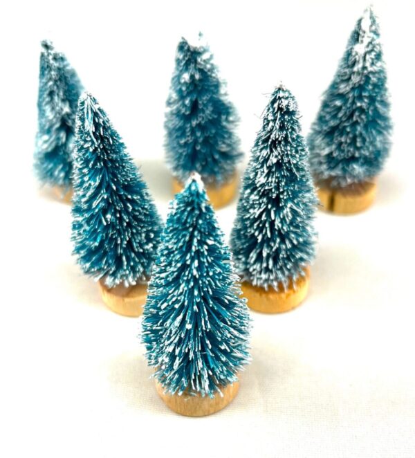 Miniature trees with snow | 1.75" inch | Set of 6. MrTrain.com