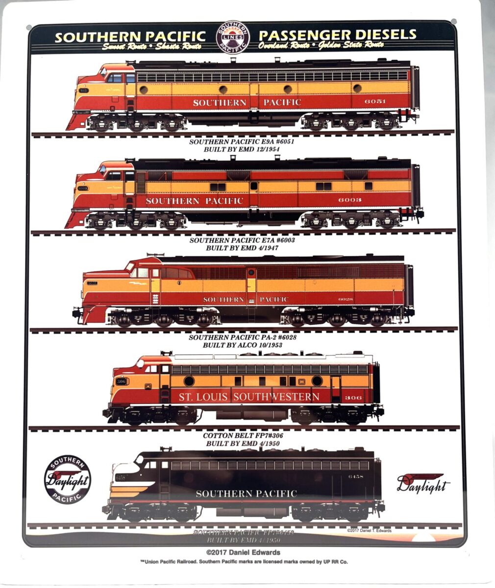 Southern Pacific Railroad Daylight Diesels Train Sign - MrTrain