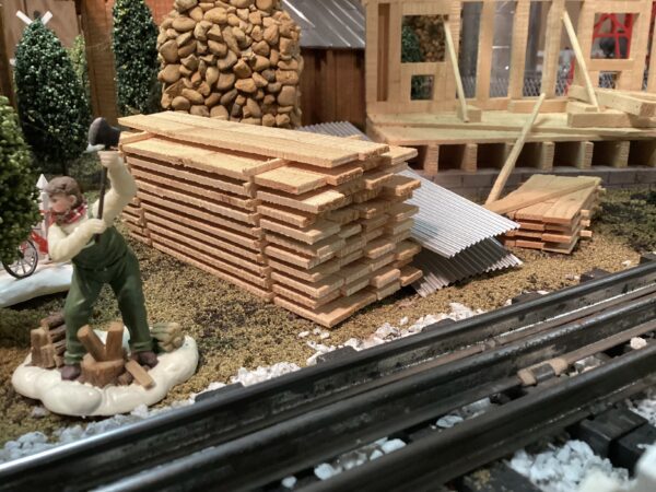 Lumber Pile. O Scale Model Railroad Scenery from MrTrain.com.