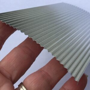 Corrugated Aluminum Roofing | 6 Pieces each measure 3.5 by 6 inches.
