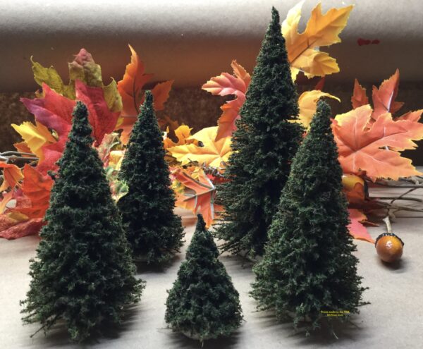 6 pk. miniature trees from MrTrain.com