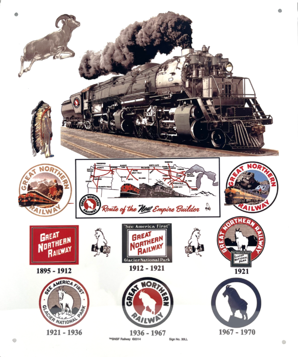 Great Northern Railroad Logos Sign from MrTrain.com.