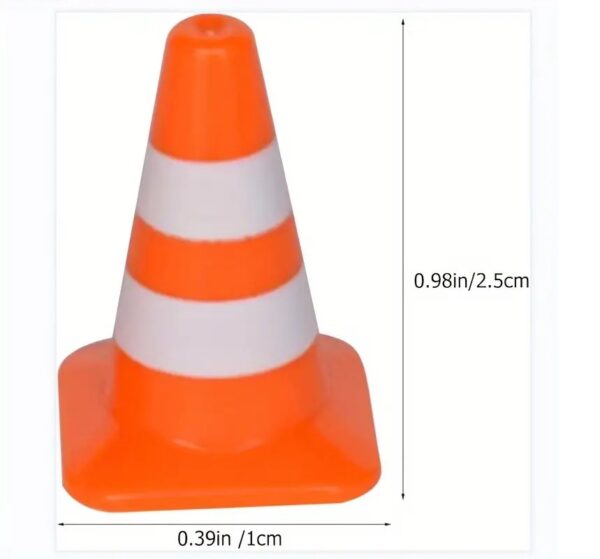 Miniature construction safety cones.