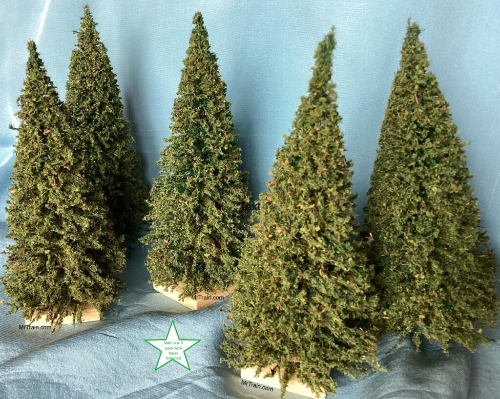 MINIATURE 5 Inch TREES | 5 Pieces | Bases Installed - MrTrain