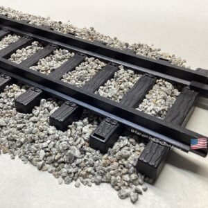 Train Track Ballast - Real crushed granite. DARK GRAY. G Scale indoor outdoor model railroad. MrTrain.com