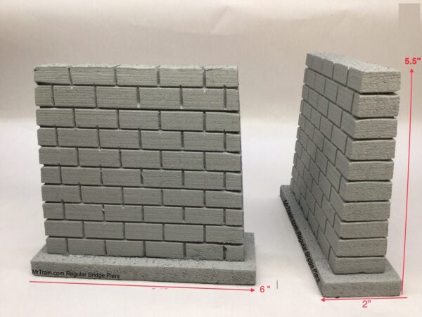 Regular Model Railroad Bridge Piers (Gray). MrTrain.com.