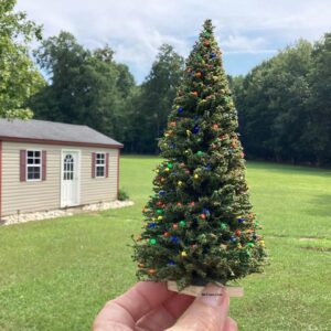 7-inch CHRISTMAS TREE | Doll House, Diorama, Miniature Scenery, Pretend Lights