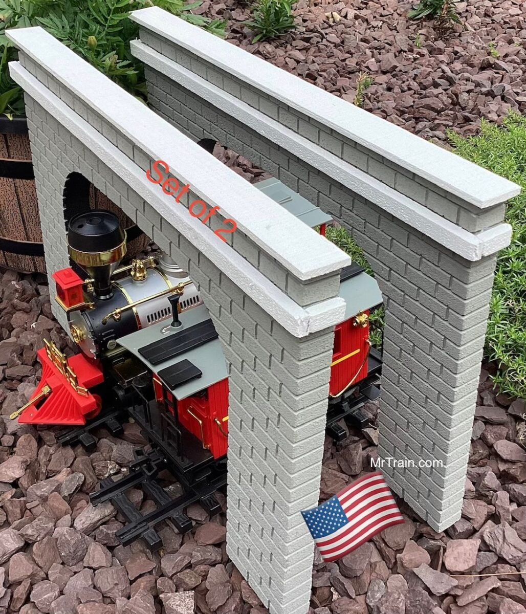 Model Railroad Gray G scale tunnel portals double track. (Gray) MrTrain.com