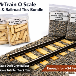 MrTrain O Scale Ballast & Tubular Track Ties Bundle – 24ft Coverage